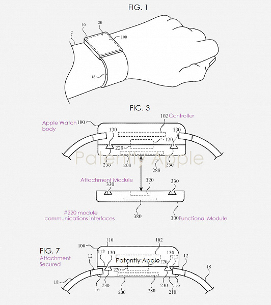 Запатентованы модульные смарт-часы Apple Watch