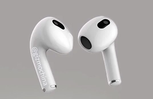 Опубликованы рендеры беспроводных наушников Apple AirPods 3