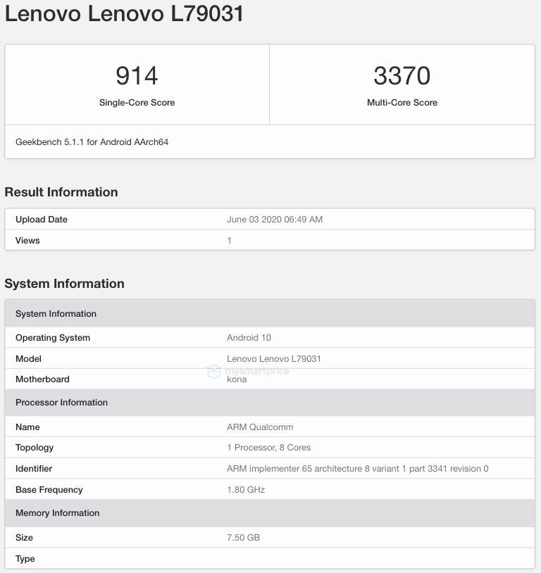 Игровой смартфон Lenovo Legion протестировали в Geekbench