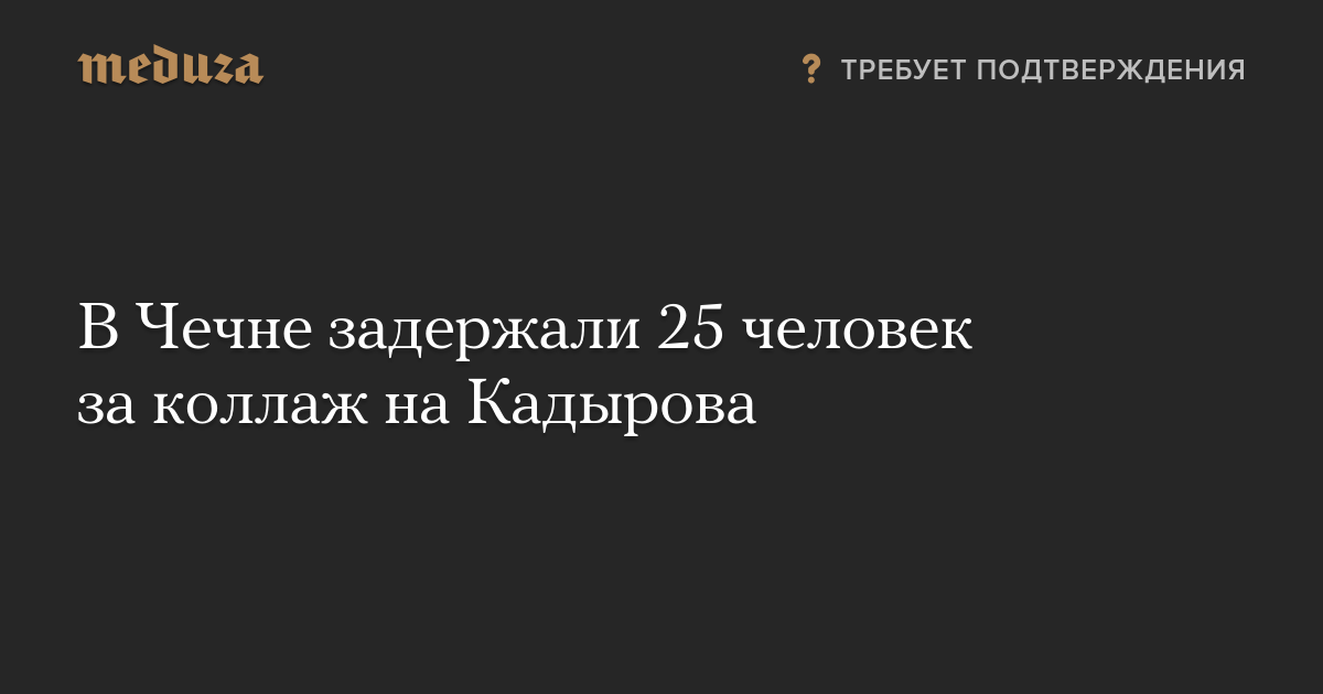 В Чечне задержали 25 человек за коллаж на Кадырова