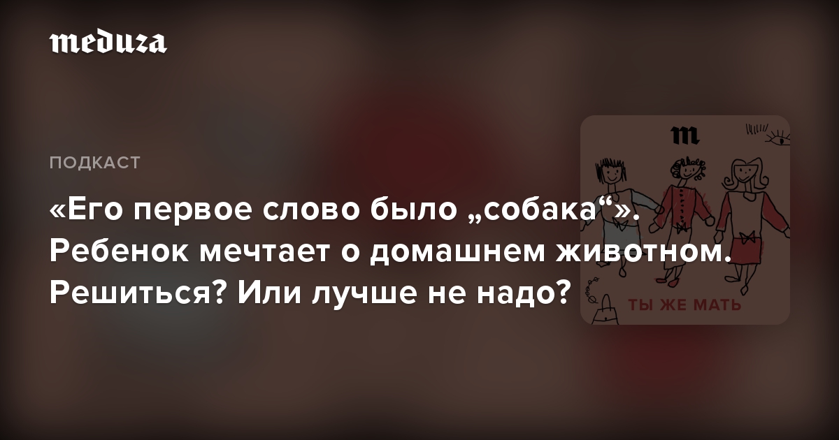 «Его первое слово было „собака“». Ребенок мечтает о домашнем животном. Решиться? Или лучше не надо?