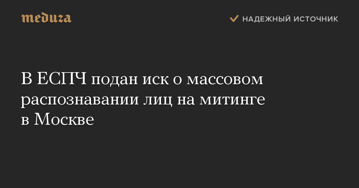 В ЕСПЧ подан иск о массовом распознавании лиц на митинге в Москве