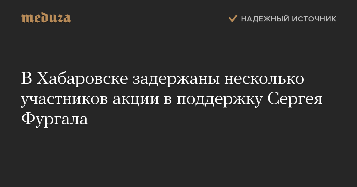 В Хабаровске задержаны несколько участников акции в поддержку Сергея Фургала