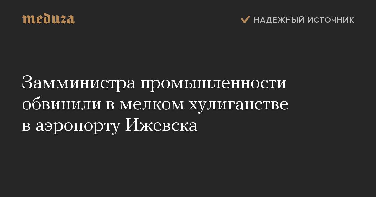 Замминистра промышленности обвинили в мелком хулиганстве в аэропорту Ижевска