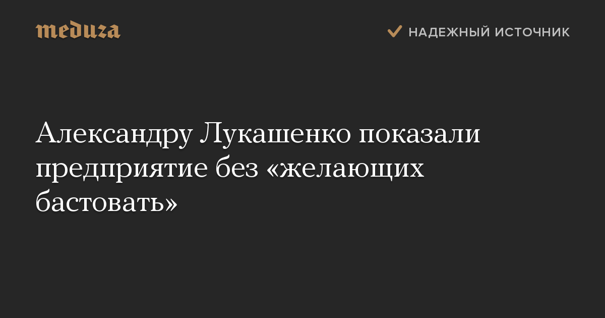 Александру Лукашенко показали предприятие без «желающих бастовать»