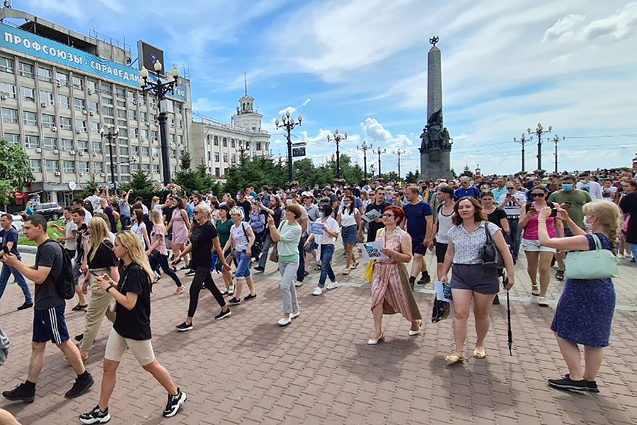 Хабаровские жители вновь устроили акции в поддержку Фургала. Фоторепортаж