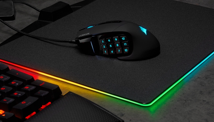 Мышь Corsair Scimitar RGB Elite снабжена 17 программируемыми кнопками