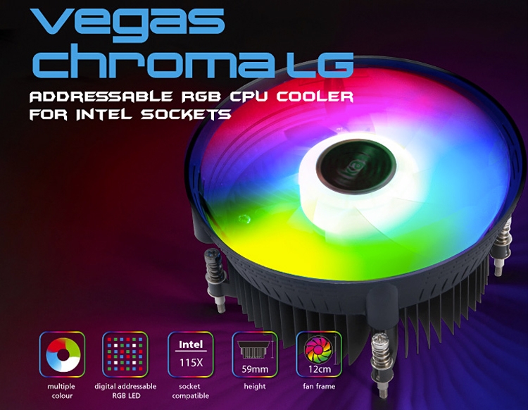 Akasa Vegas Chroma: кулеры радиального типа для процессоров AMD и Intel