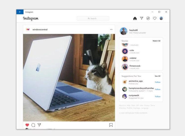 Новый Instagram для Windows 10 получил поддержку Direct