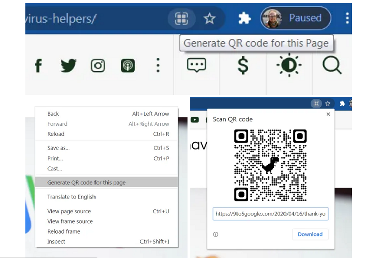В Google Chrome появился генератор QR-кодов