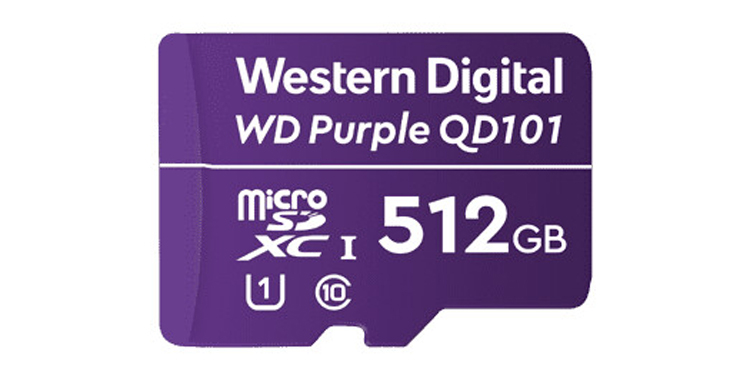 Карты памяти WD Purple QD101 стандарта microSDXC имеют ёмкость до 512 Гбайт