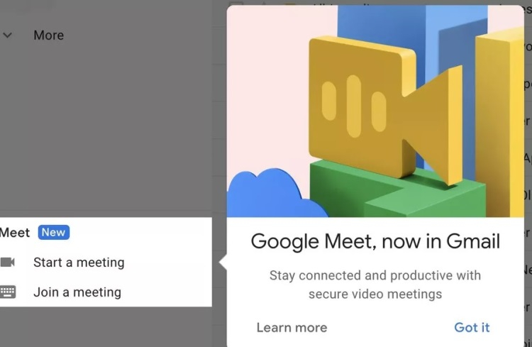 Сервис видеоконференций Google Meet теперь доступен из Gmail