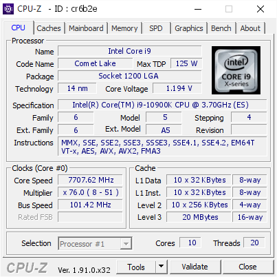 DDR4-6665: новый рекорд разгона памяти покорился процессору Intel Core i9-10900K