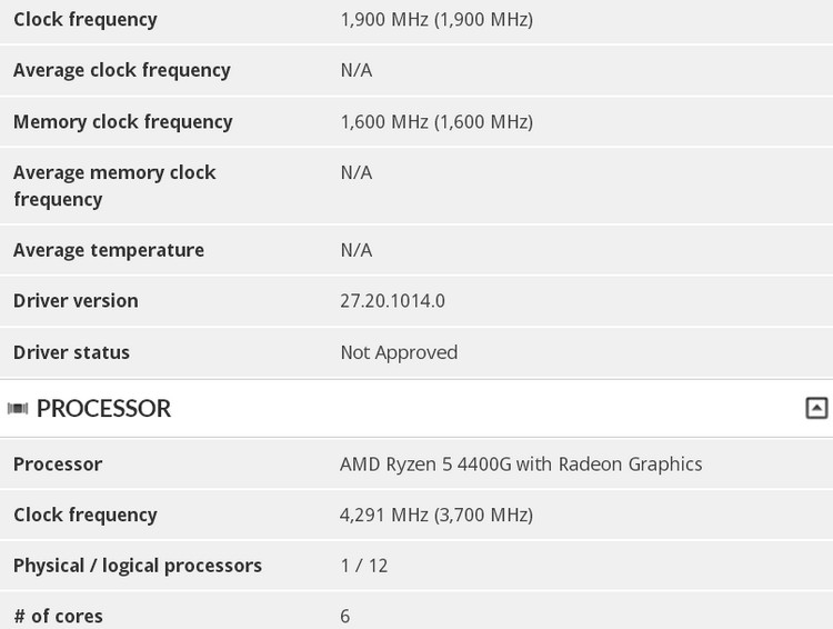 AMD Ryzen 5 4400G показал не самые впечатляющие результаты в 3DMark 11