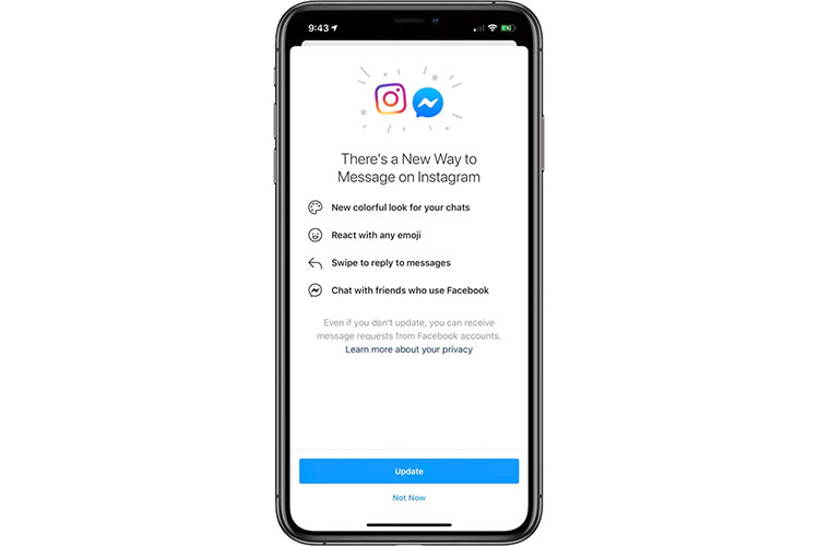 Facebook начала слияние чатов Instagram и Messenger в последнем обновлении