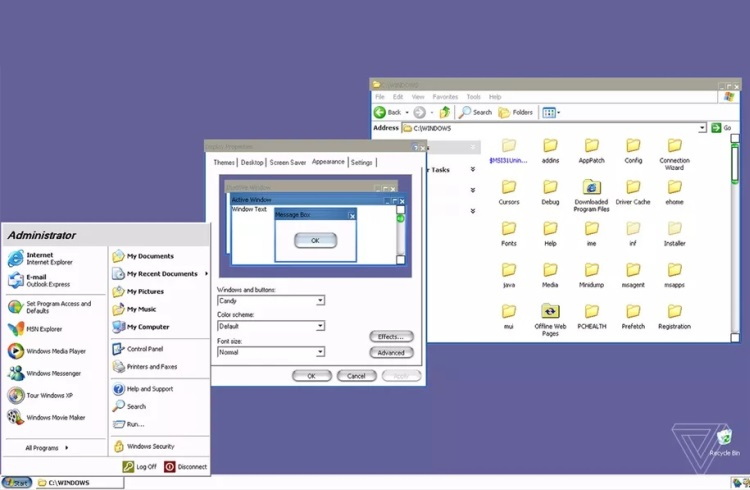 В Windows XP была секретная тема, делавшая её похожей на Mac OS