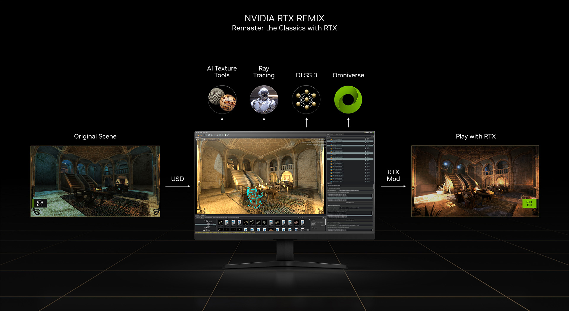 NVIDIA показала RTX Remix — автоматическую утилиту для создания RTX-ремастеров старых игр