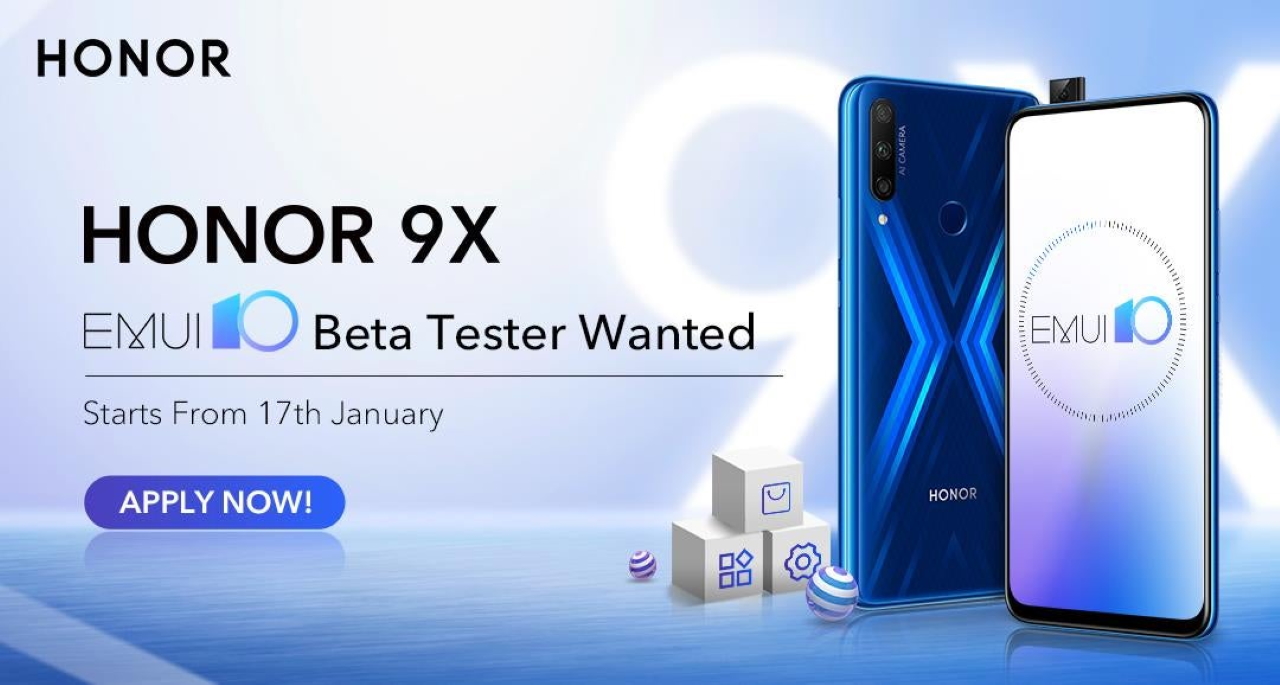 Huawei готовит бета-тест EMUI 10 (Android 10) для Honor 9X на глобальном рынке