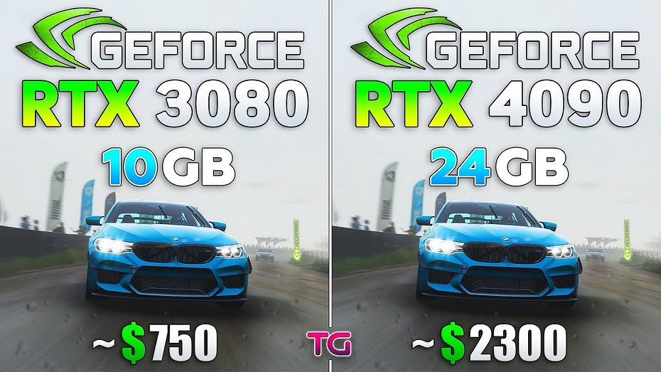 Видеокарты GeForce RTX 3080 и GeForce RTX 4090 сравнили в играх — какова разница?