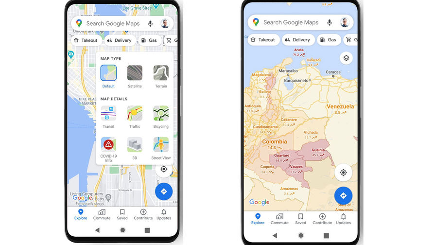 В 'Google Картах' начали показывать ситуацию с COVID-19 в разных странах