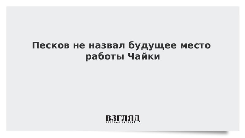 Песков не назвал будущее место работы Чайки