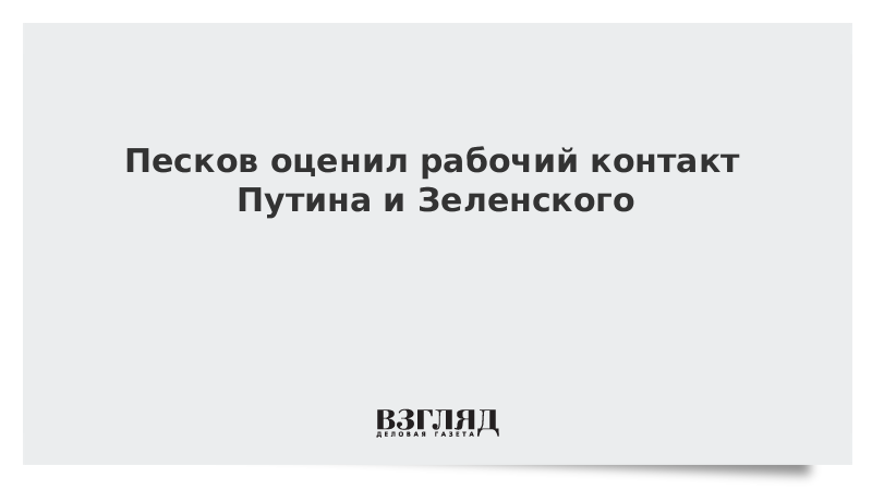 Песков оценил рабочий контакт Путина и Зеленского