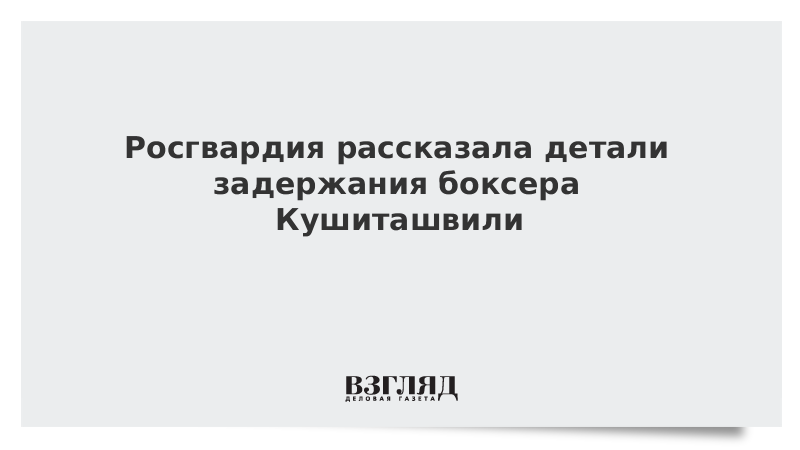 Росгвардия рассказала детали задержания боксера Кушиташвили