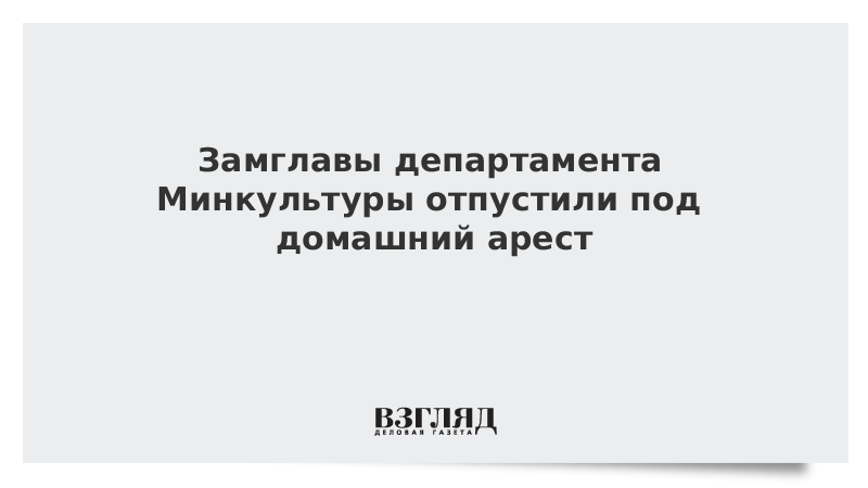 Замглавы департамента Минкультуры отпустили под домашний арест