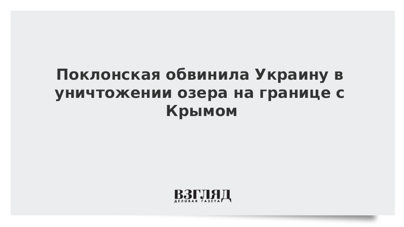 Поклонская обвинила Украину в уничтожении озера на границе с Крымом