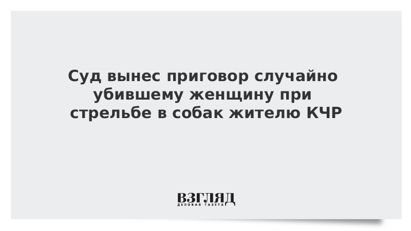 Суд вынес приговор случайно убившему женщину при стрельбе в собак жителю КЧР