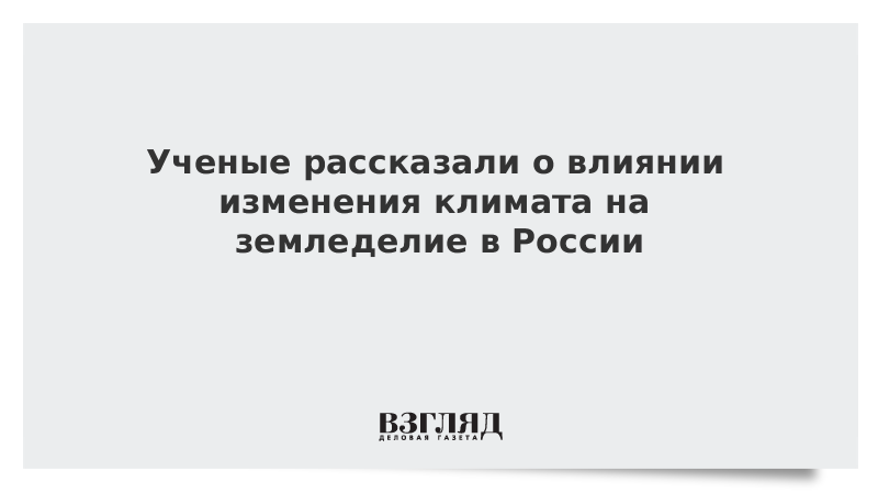 Ученые рассказали о влиянии изменения климата на земледелие в России