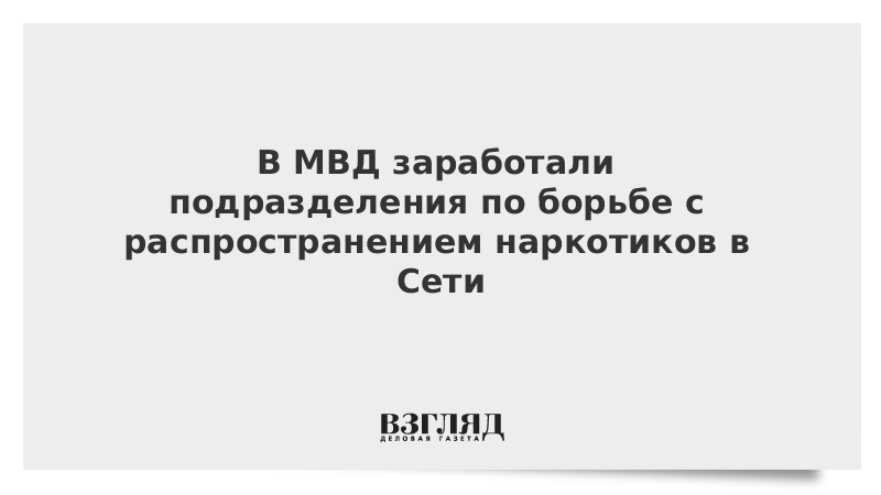 В МВД заработали подразделения по борьбе с распространением наркотиков в Сети