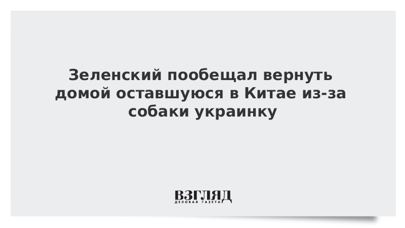 Зеленский пообещал вернуть домой оставшуюся в Китае из-за собаки украинку