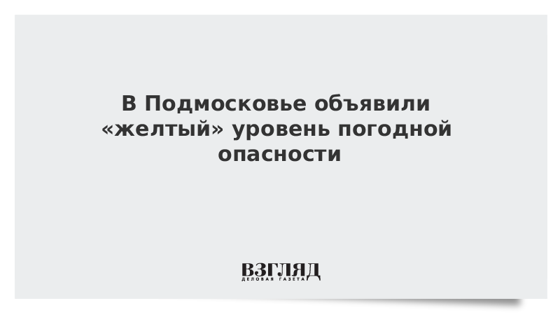 В Подмосковье объявили «желтый» уровень погодной опасности