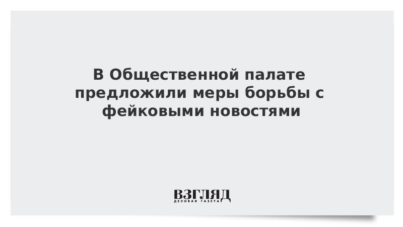 В Общественной палате предложили меры борьбы с фейковыми новостями