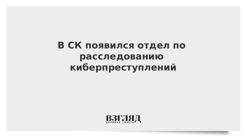 В СК появился отдел по расследованию киберпреступлений