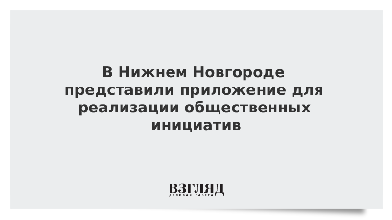 В Нижнем Новгороде представили приложение для реализации общественных инициатив