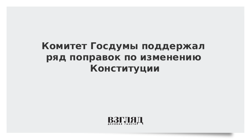 Комитет Госдумы поддержал ряд поправок по изменению Конституции