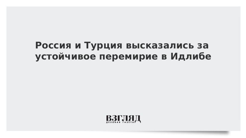 Россия и Турция высказались за устойчивое перемирие в Идлибе