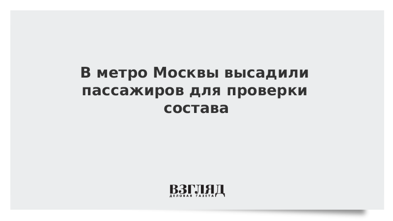 В метро Москвы высадили пассажиров для проверки состава