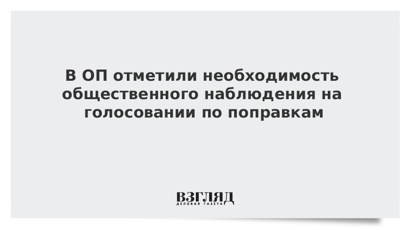 В ОП отметили необходимость общественного наблюдения на голосовании по поправкам