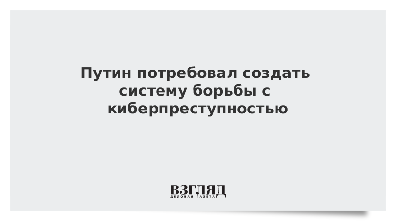 Путин потребовал создать систему борьбы с киберпреступностью