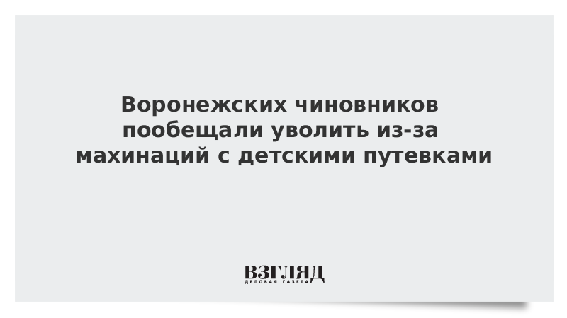 Воронежских чиновников пообещали уволить из-за махинаций с детскими путевками