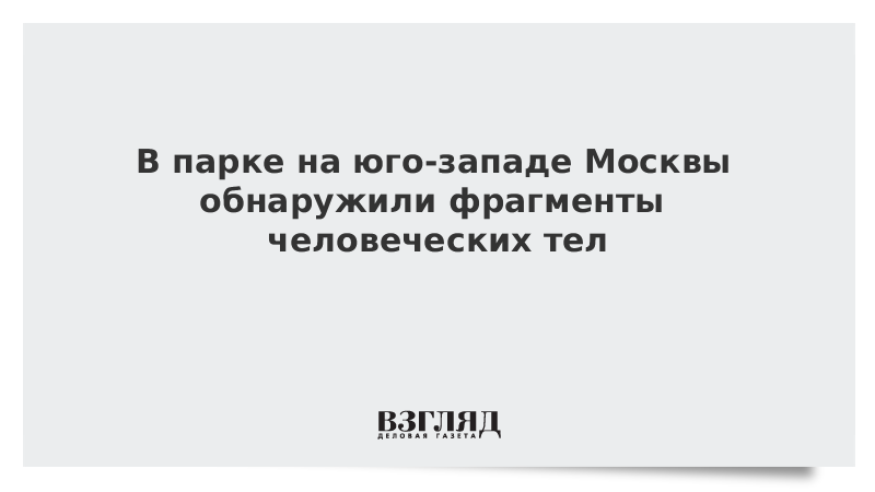 В парке на юго-западе Москвы обнаружили фрагменты человеческих тел