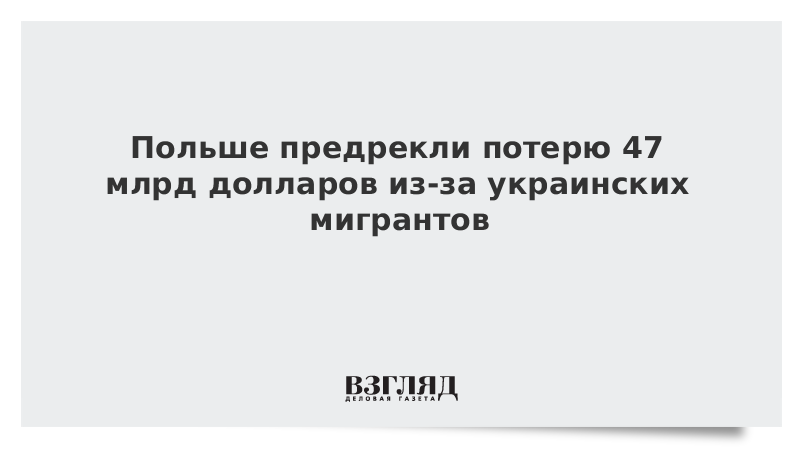 Польше предрекли потерю 47 млрд долларов из-за украинских мигрантов