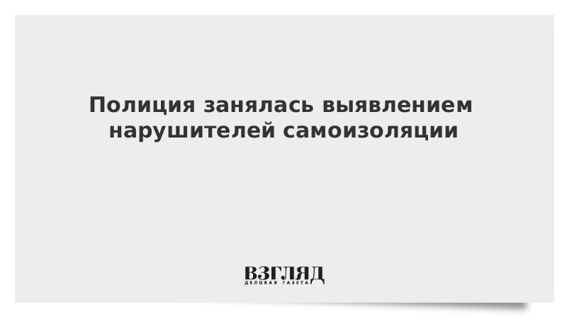 Полиция занялась выявлением нарушителей самоизоляции