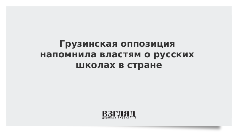 Грузинская оппозиция напомнила властям о русских школах в стране