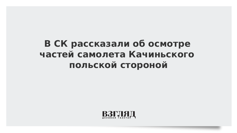 СК России рассказал о 40 запросах Польши на осмотр самолета Качиньского