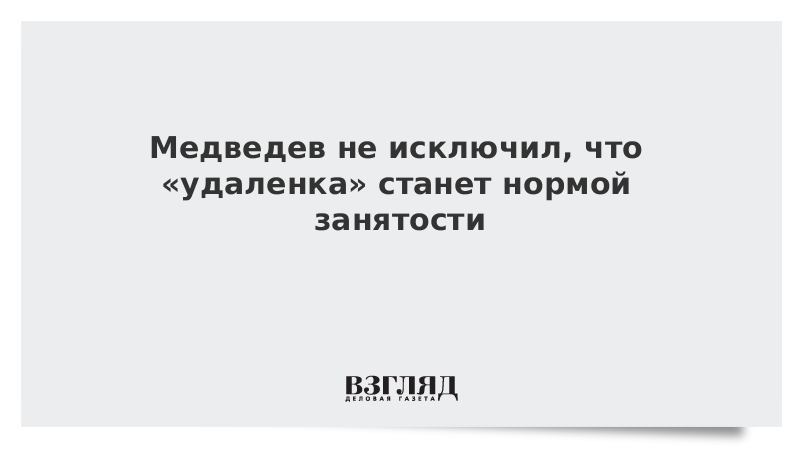 Медведев не исключил, что «удаленка» станет нормой занятости