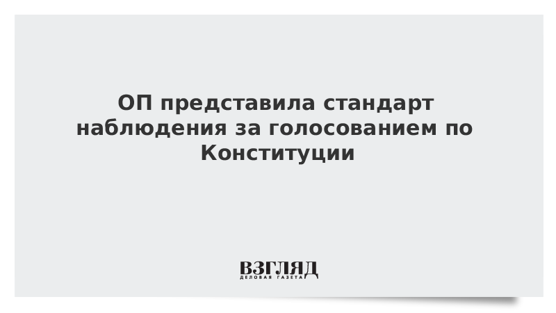 ОП представила стандарт наблюдения за голосованием по Конституции